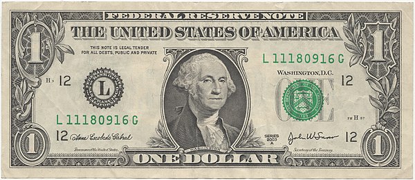 US one dollar bill